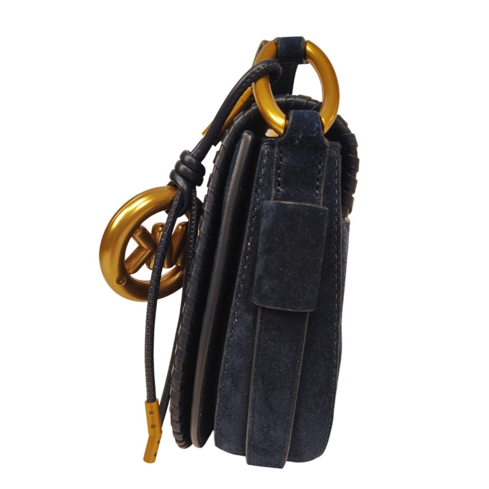 Michael Kors Josie Medium Whipstitched Suede Saddle Bag-Dress Blues/Navy-NWT - Picture 5 of 15